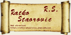 Ratko Staorović vizit kartica